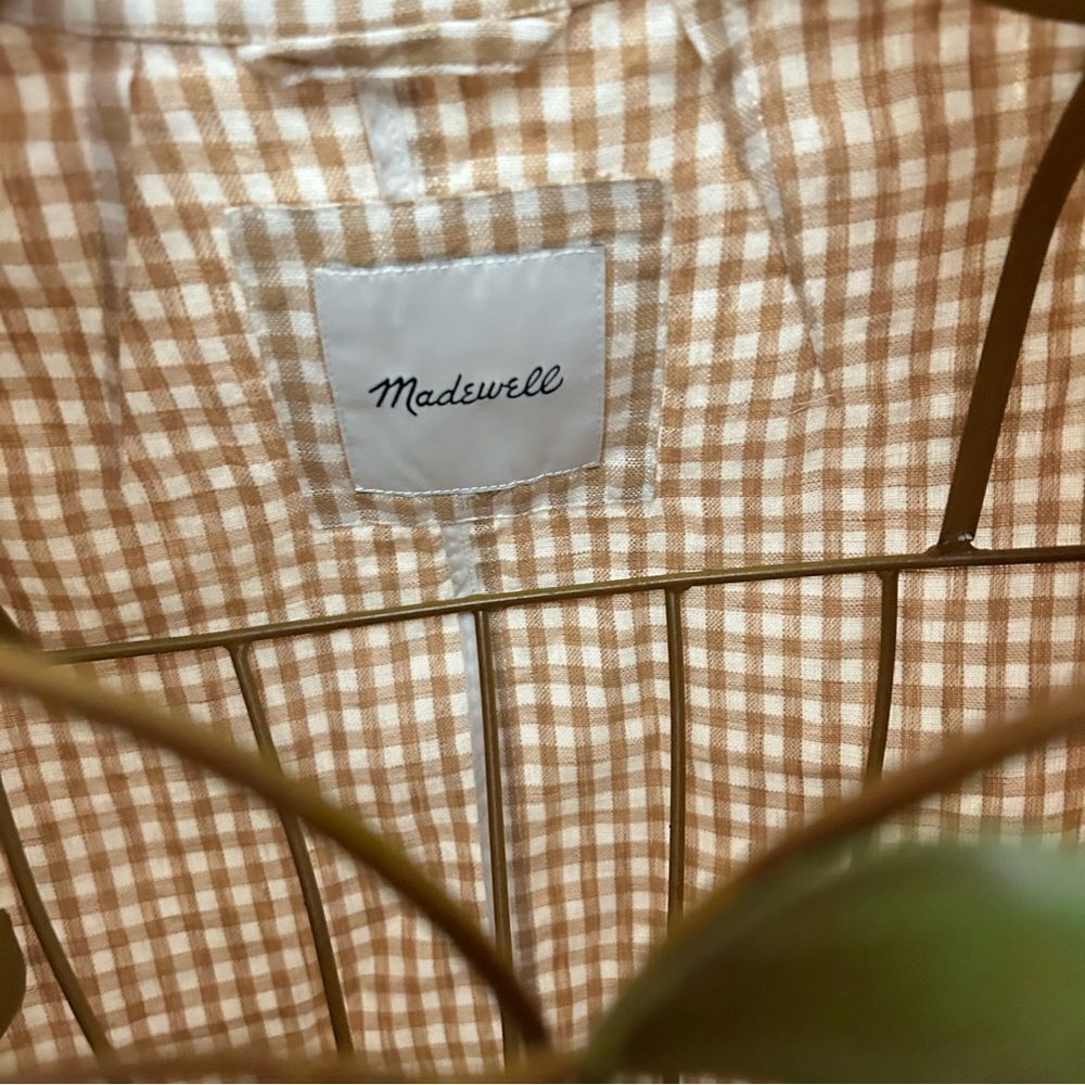 Madewell Gingham Dorset Women's plaid white/cream Blazer Size by measur… - Picture 7 of 9